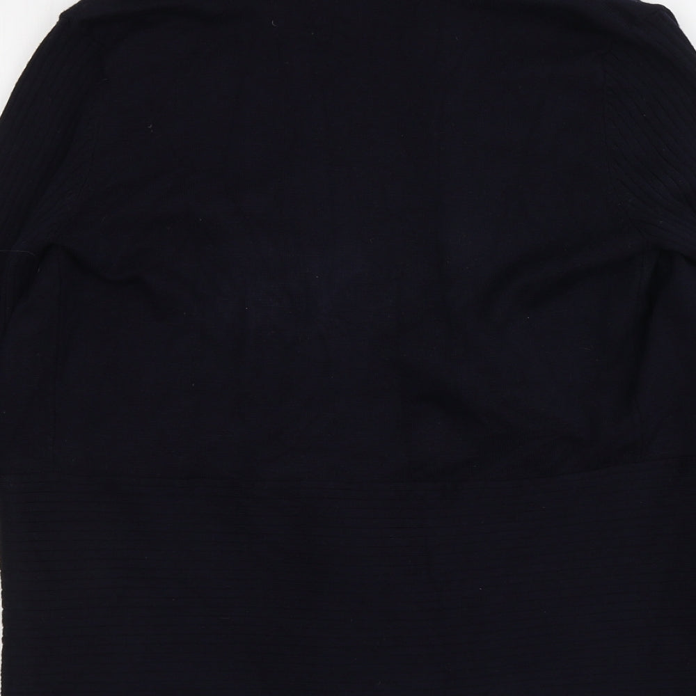 89th & Madison Womens Blue V-Neck Rayon Cardigan Jumper Size S