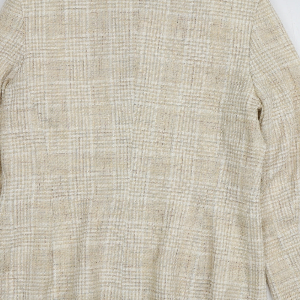 Field Manor Womens Beige Plaid Jacket Size 8