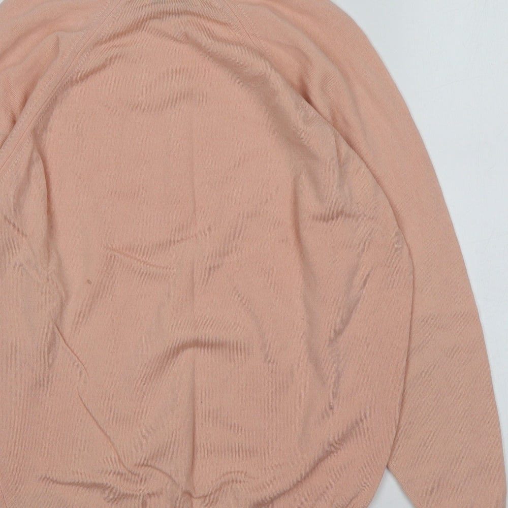 Hodgson Womens Pink High Neck Wool Pullover Jumper Size 38