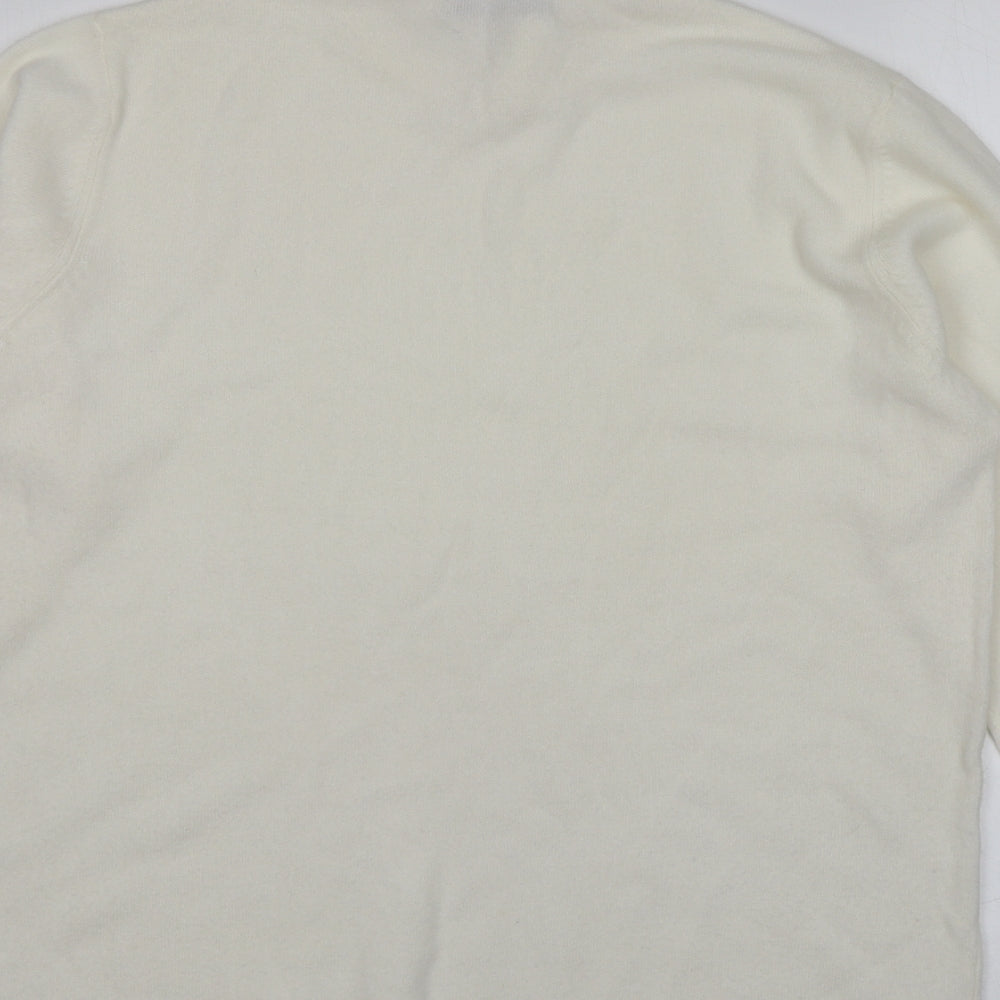 L.X.D Womens Ivory High Neck Acrylic Pullover Jumper Size 16