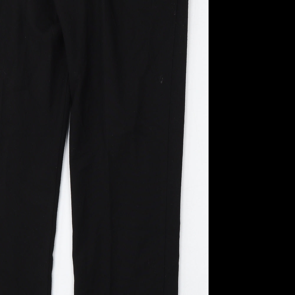 Classic Womens Black Polyester Trousers Size 14 L27 in Regular