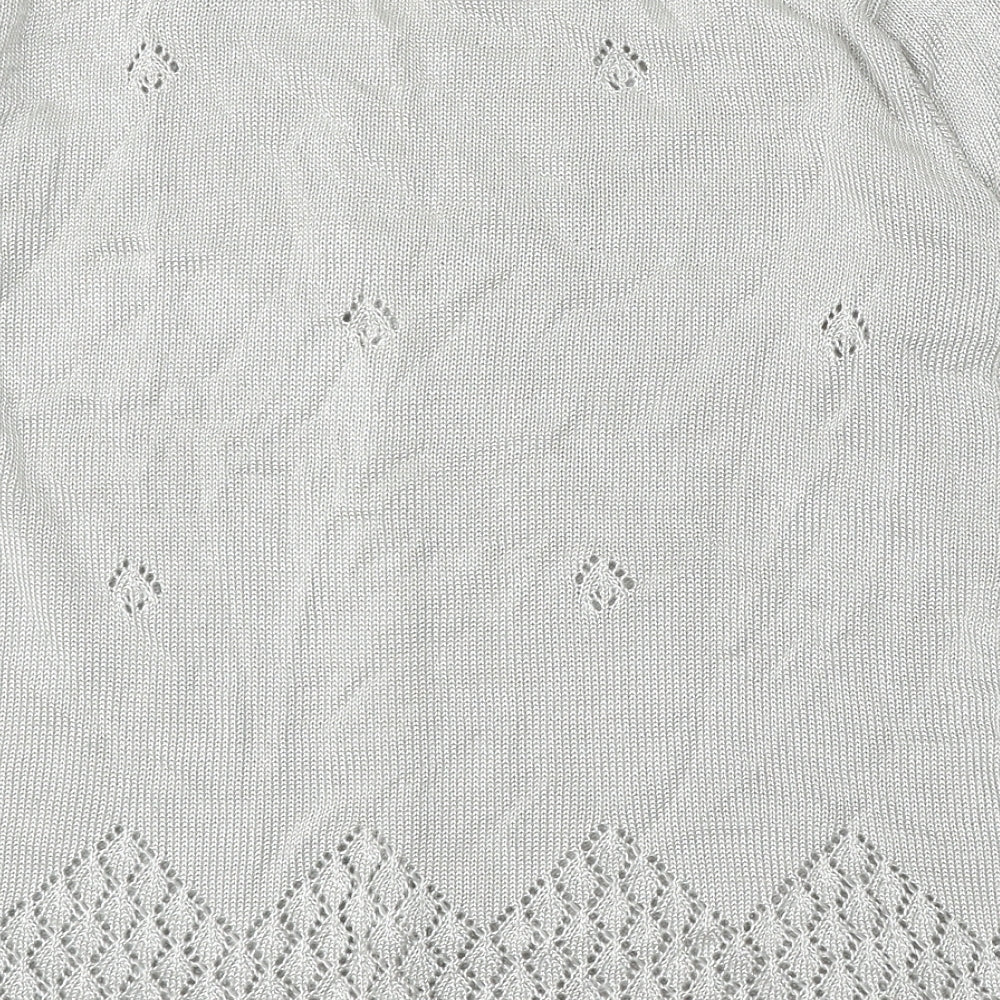 Berkertex Womens Silver V-Neck Viscose Cardigan Jumper Size 14
