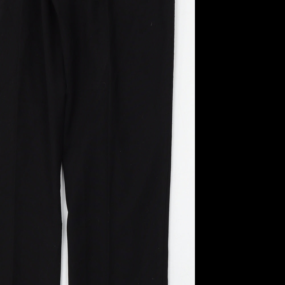 Classic Womens Black Polyester Trousers Size 14 L27 in Regular