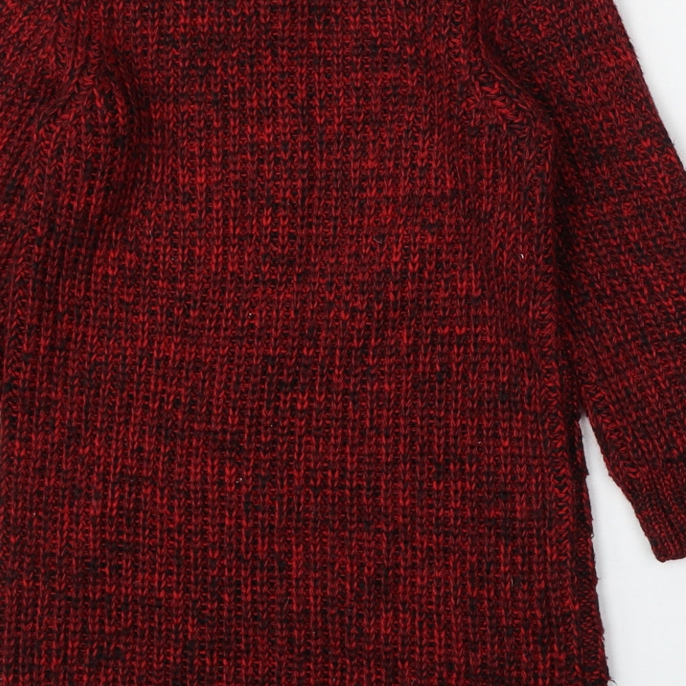 Oasis Womens Red Round Neck Acrylic Pullover Jumper Size XS