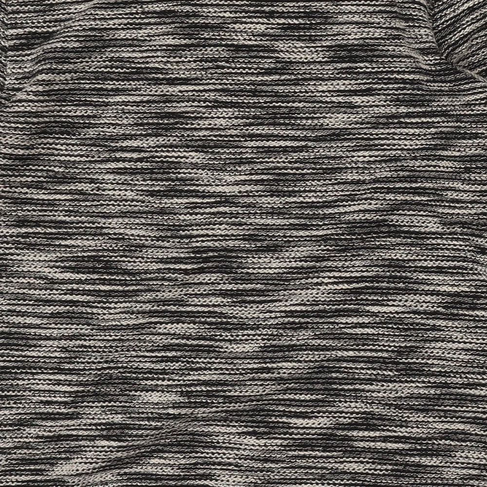 H&M Womens Grey Round Neck Striped Polyester Pullover Jumper Size XS