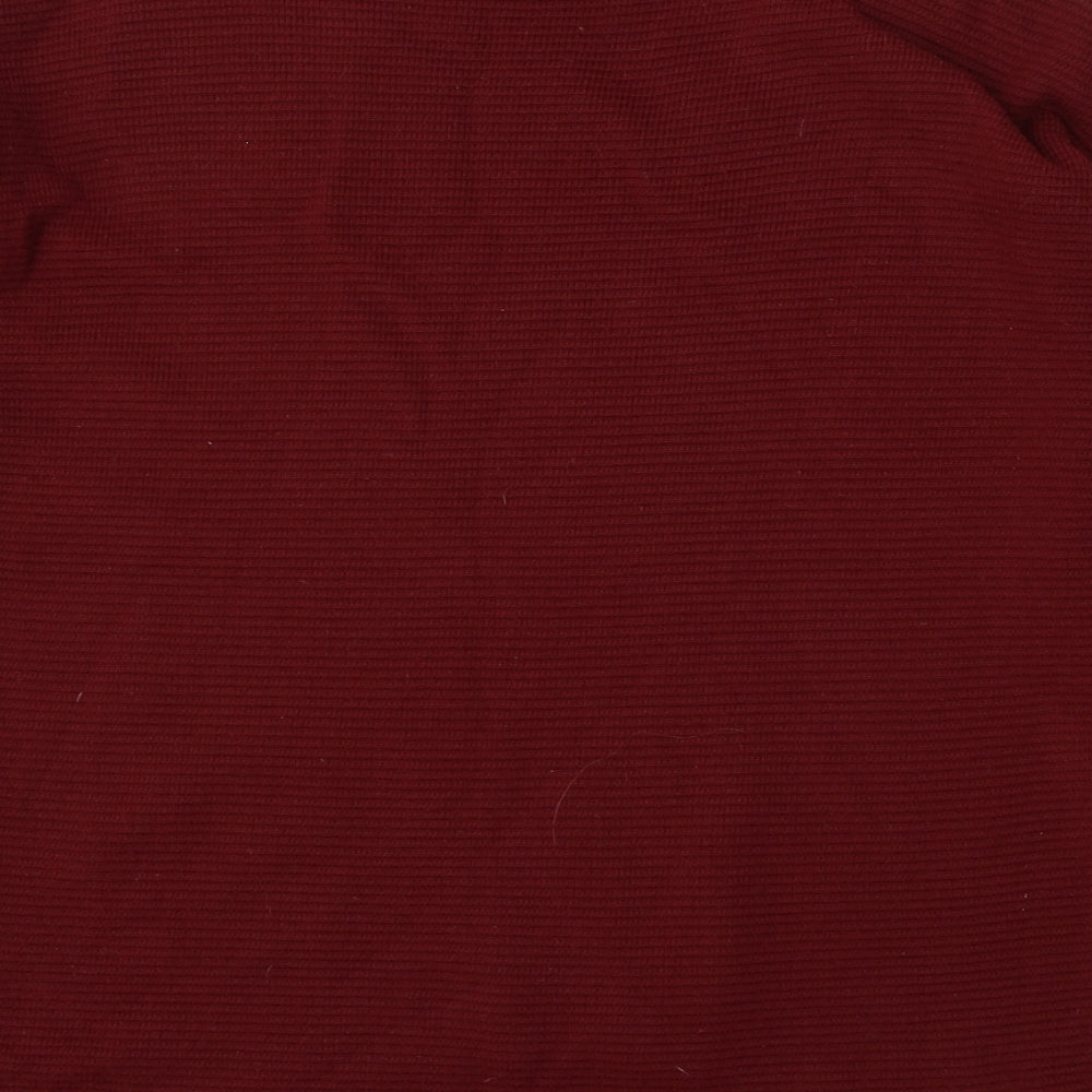New Look Womens Red Round Neck Acrylic Pullover Jumper Size 8