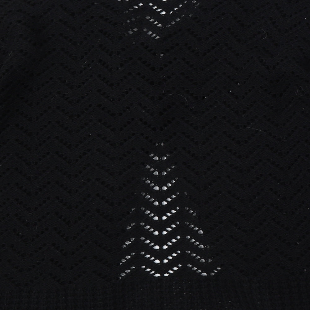 Cotton Candy Womens Black V-Neck Acrylic Pullover Jumper Size XL