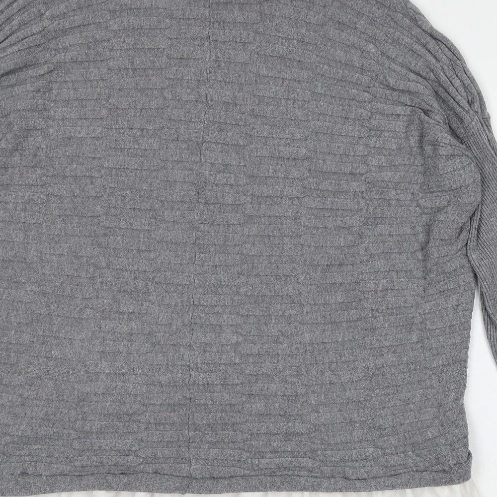 Cameo Womens Grey Round Neck Viscose Pullover Jumper Size S