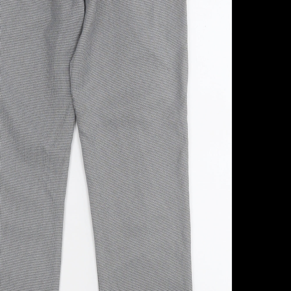 Dorothy Perkins Womens Grey Check Polyester Dress Pants Trousers Size 8 L24 in Regular Zip