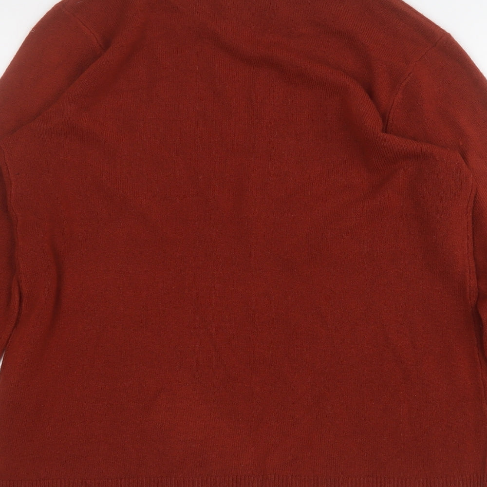 Papaya Womens Orange Round Neck Acrylic Pullover Jumper Size 12