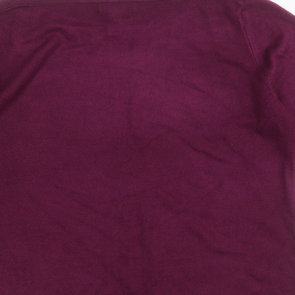 Papaya Womens Purple Round Neck Acrylic Pullover Jumper Size 14