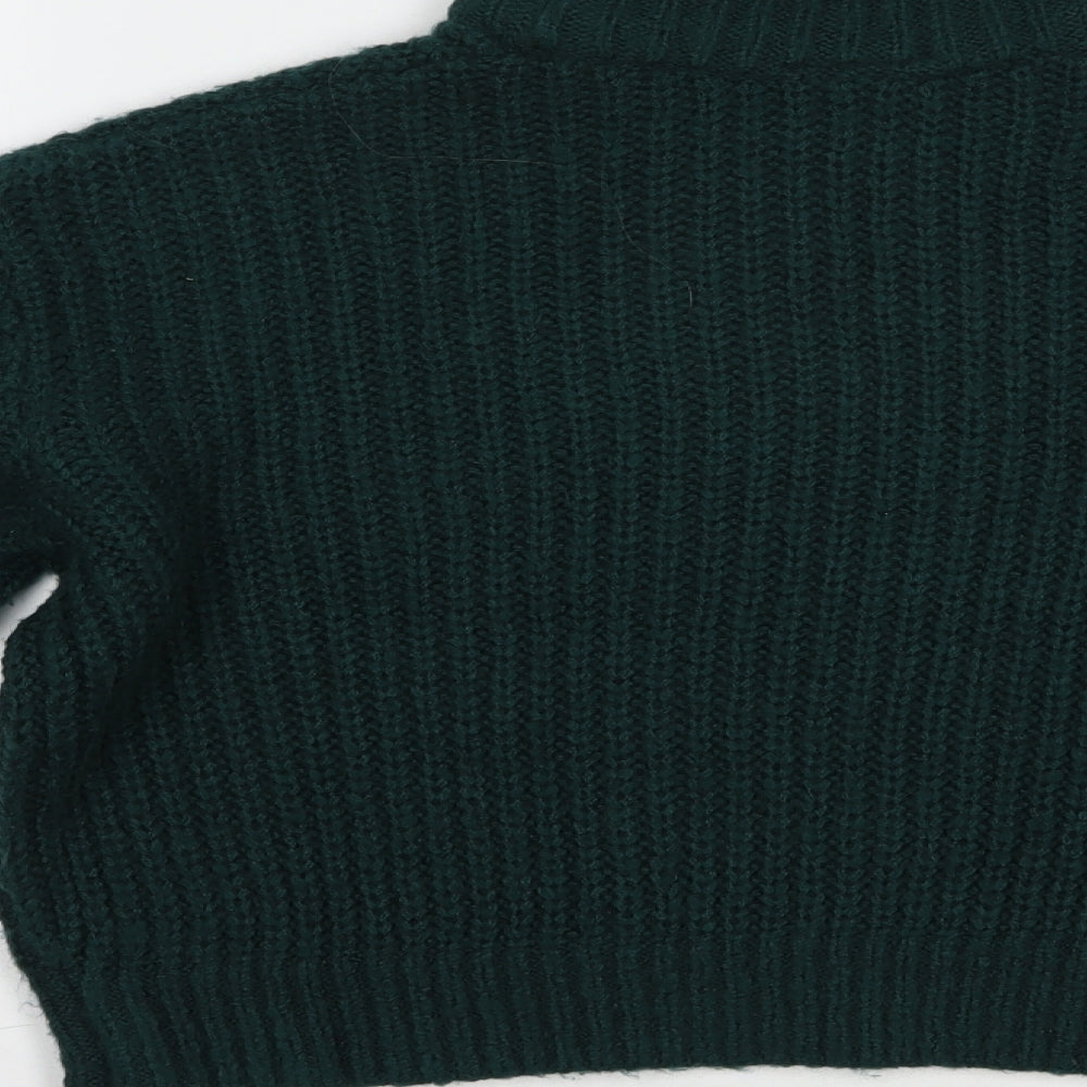 HB&M Womens Green High Neck Acrylic Pullover Jumper Size S