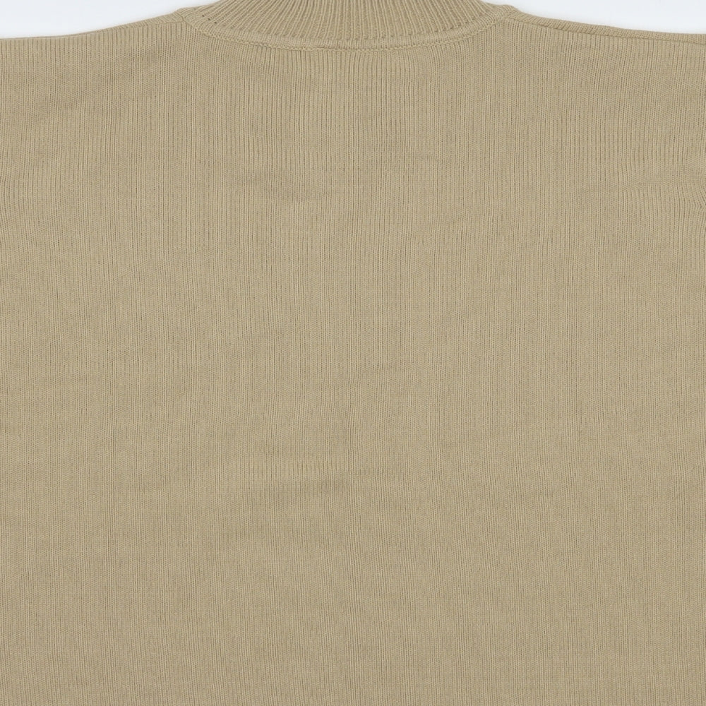Movitex Womens Beige Mock Neck Acrylic Pullover Jumper Size 26