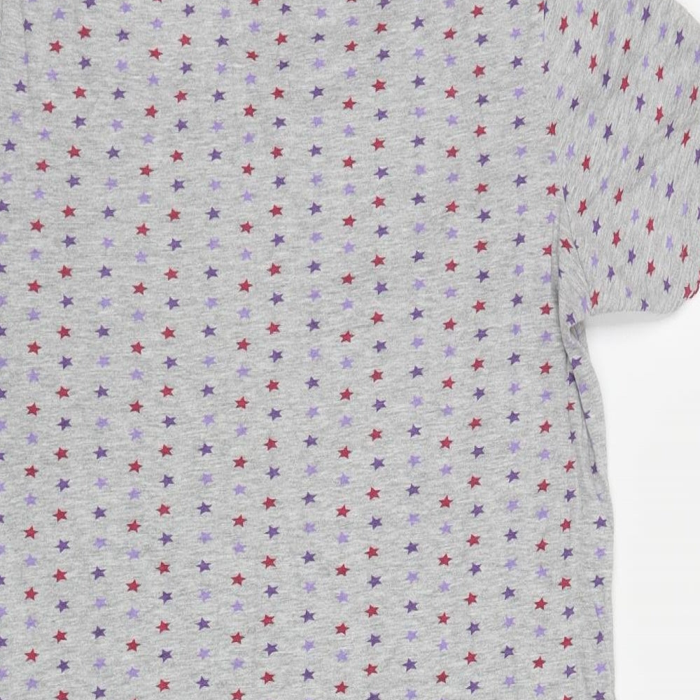 Bonmarché Womens Grey Geometric Cotton Top Dress Size 16 - Star Print