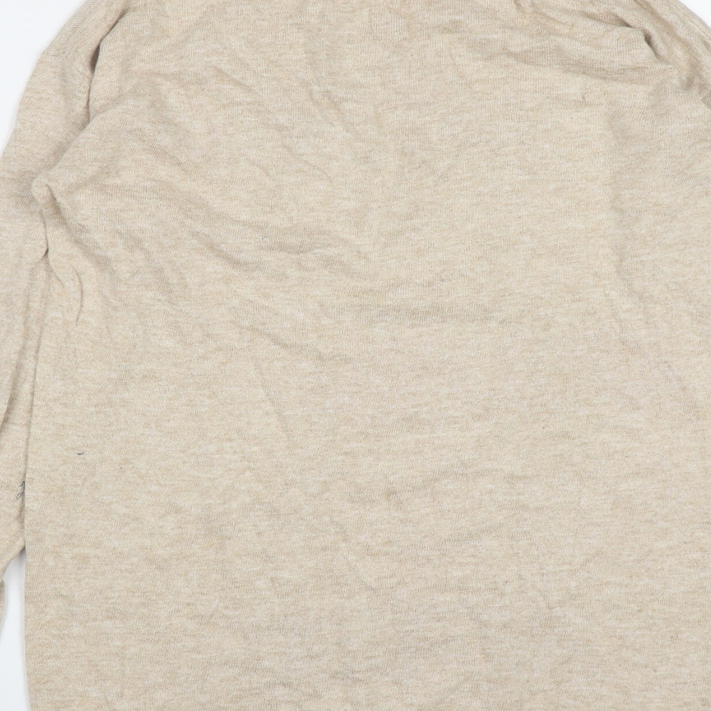 Marks & Spencer Womens Brown Round Neck Viscose Pullover Jumper Size 10