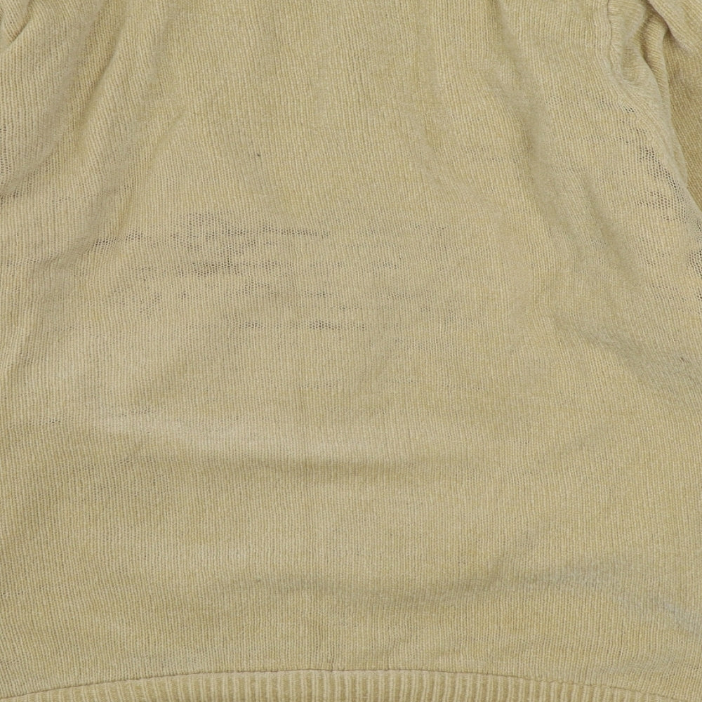 Reflect Womens Beige Round Neck Acrylic Cardigan Jumper Size M