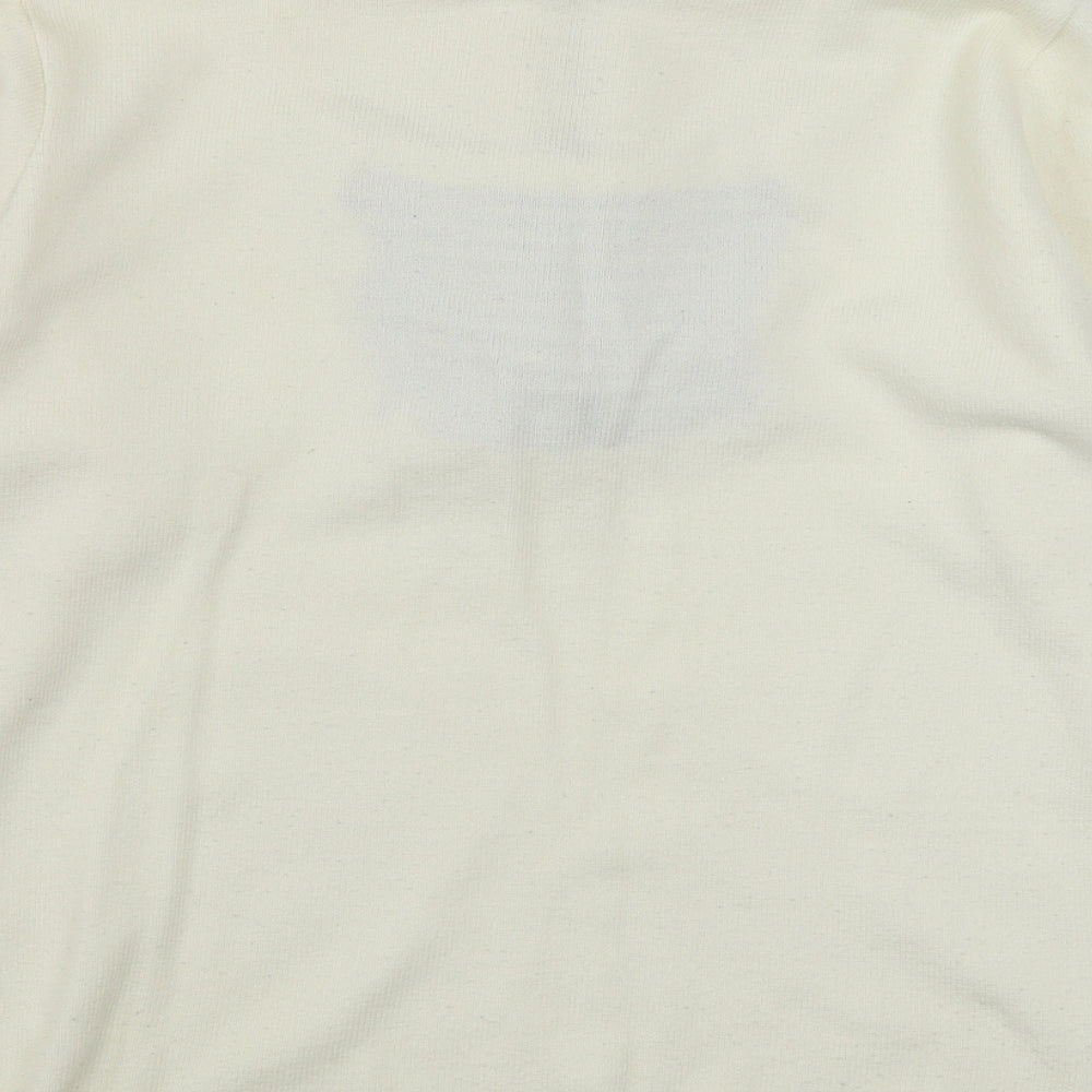 Impressions Mens White Collared Acrylic Pullover Jumper Size M