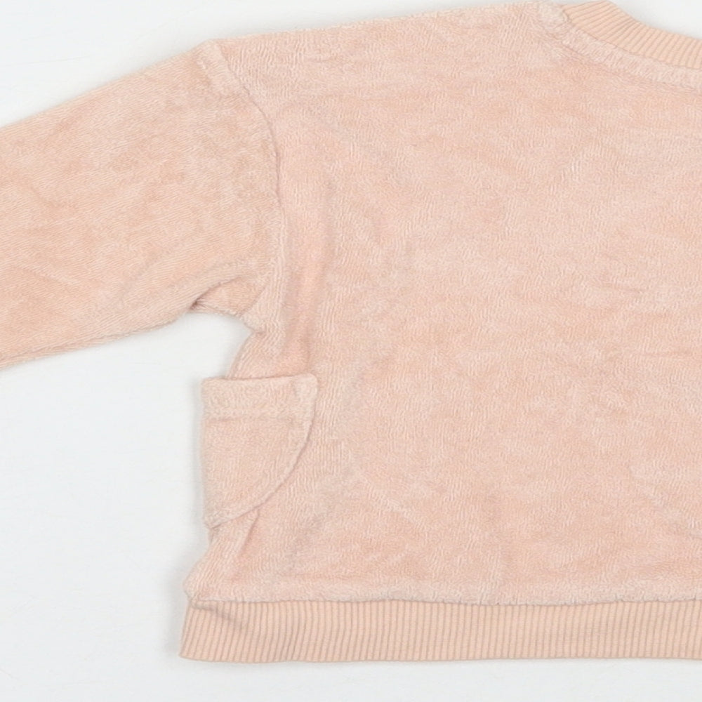 Nutmeg Baby Pink Cotton Pullover Jumper Size 3-6 Months Snap - Smile