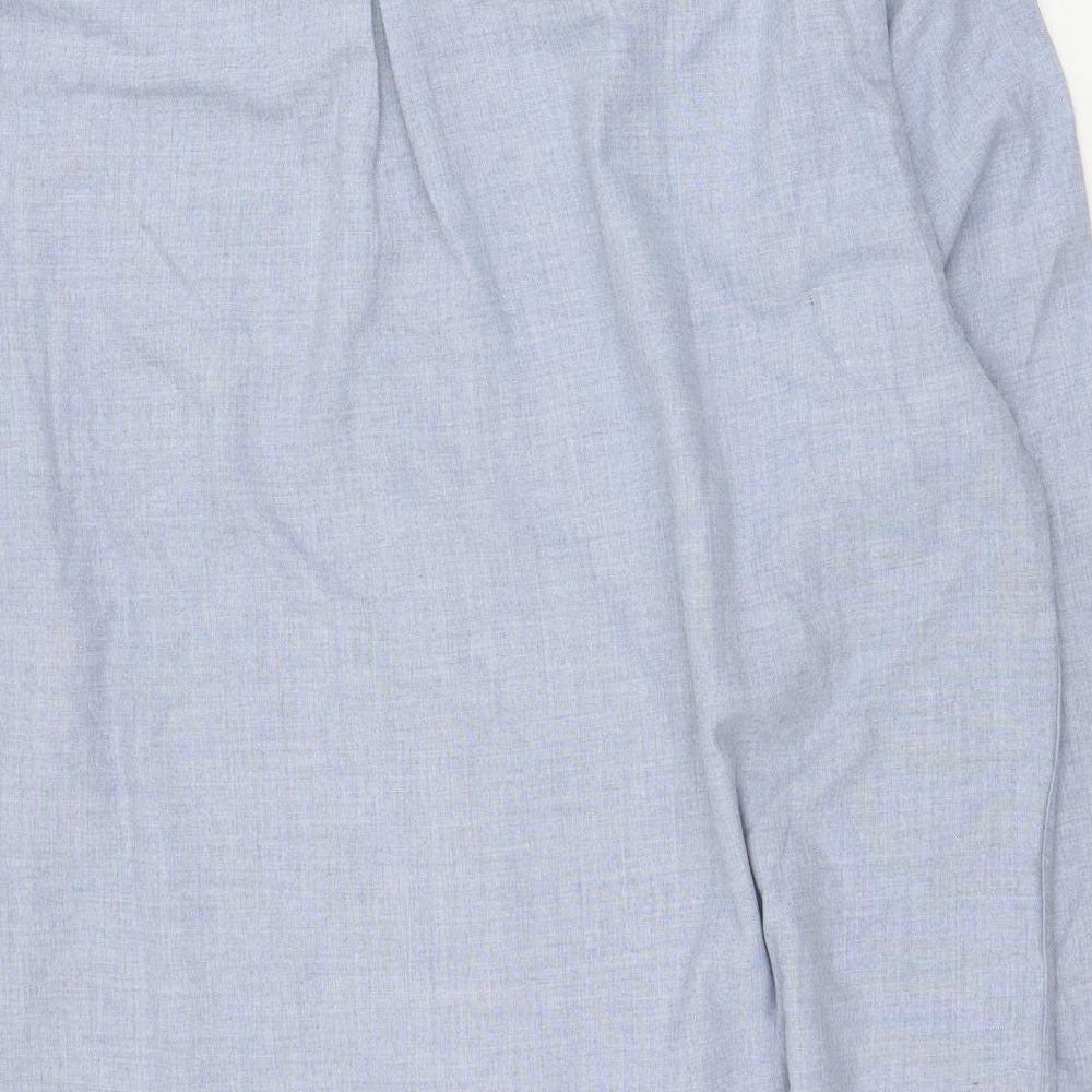 River Island Mens Blue Polyester Button-Up Size 2XL Collared Button