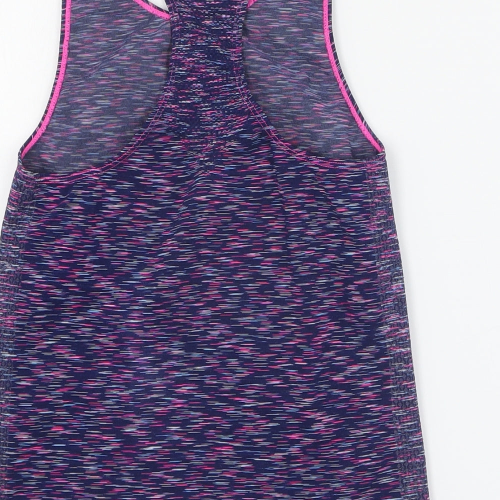 Peacocks Girls Blue Polyester Basic Tank Size M Round Neck Pullover