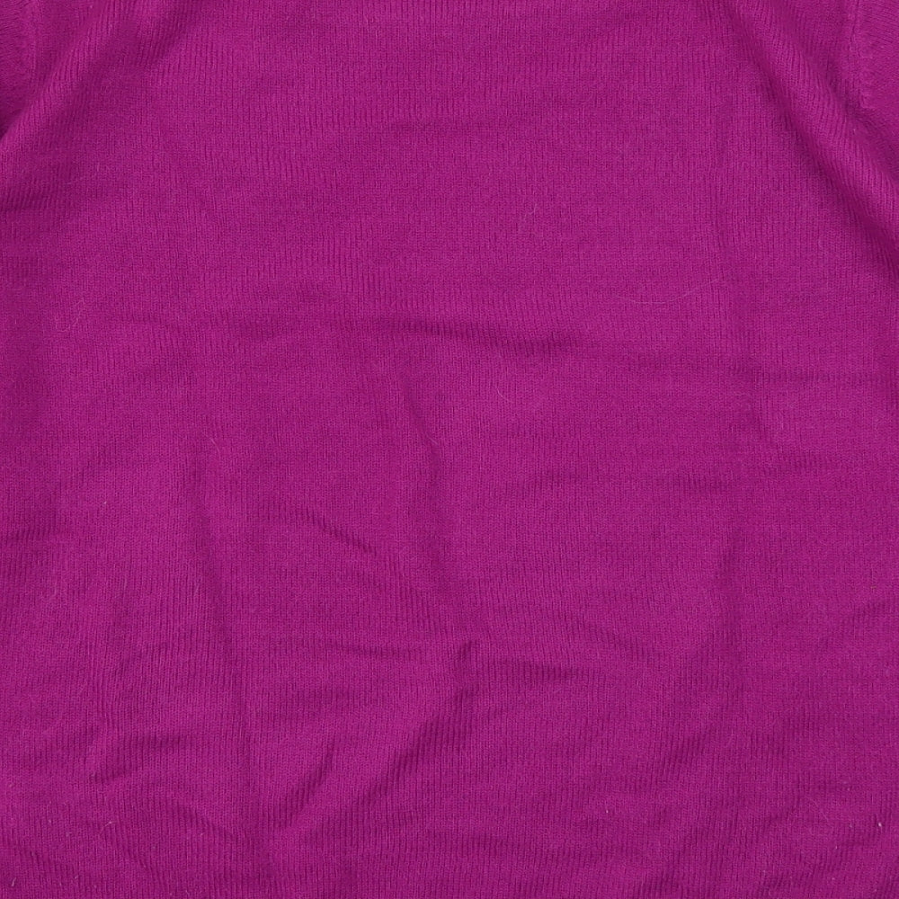 Paramour Womens Purple Round Neck Acrylic Pullover Jumper Size M