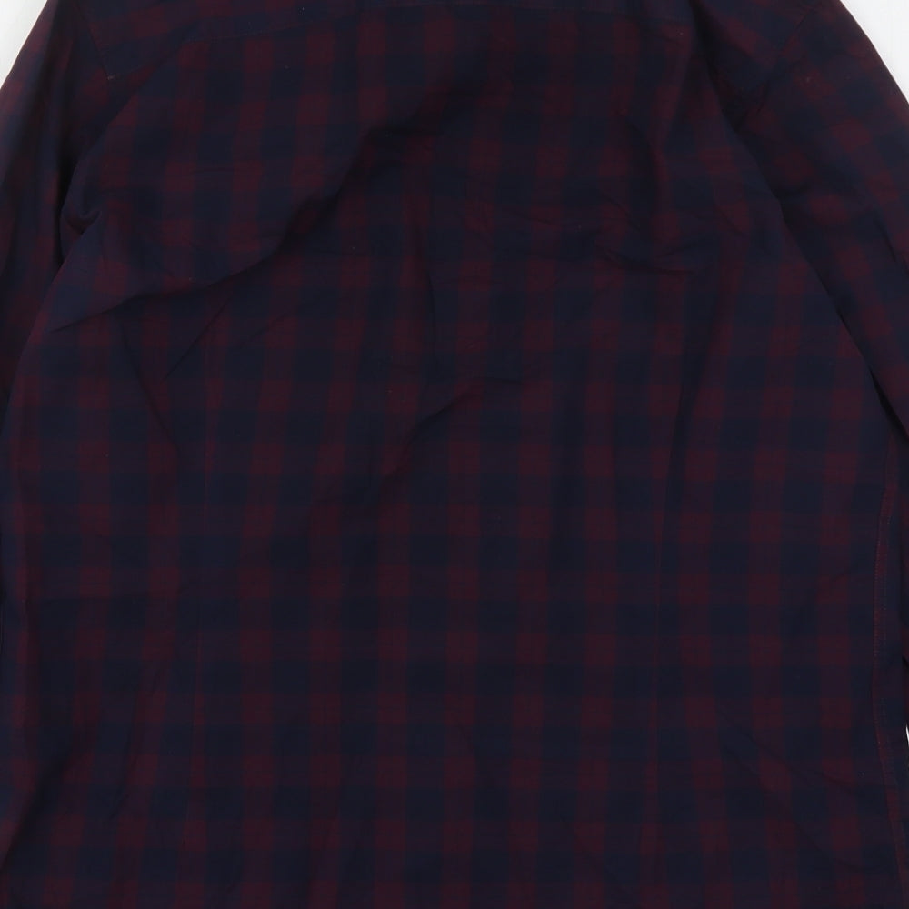 Taylor & Wright Mens Multicoloured Plaid Cotton Button-Up Size 15.5 Collared