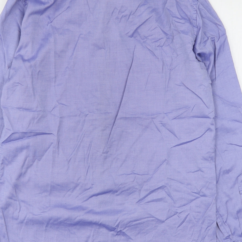 Autograph Mens Blue Cotton Button-Up Size 15.5 Collared