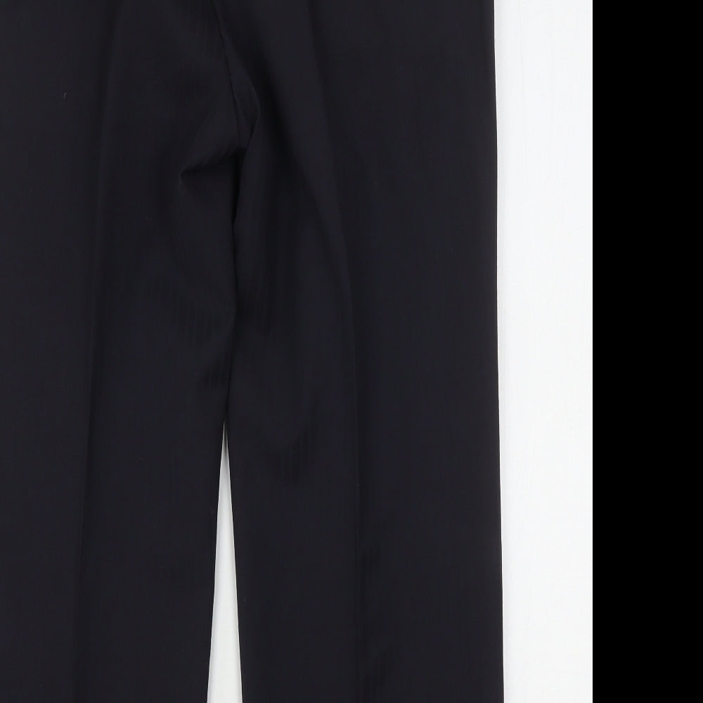 NEXT Mens Blue Striped Polyester Trousers Size 34 L28 in Regular