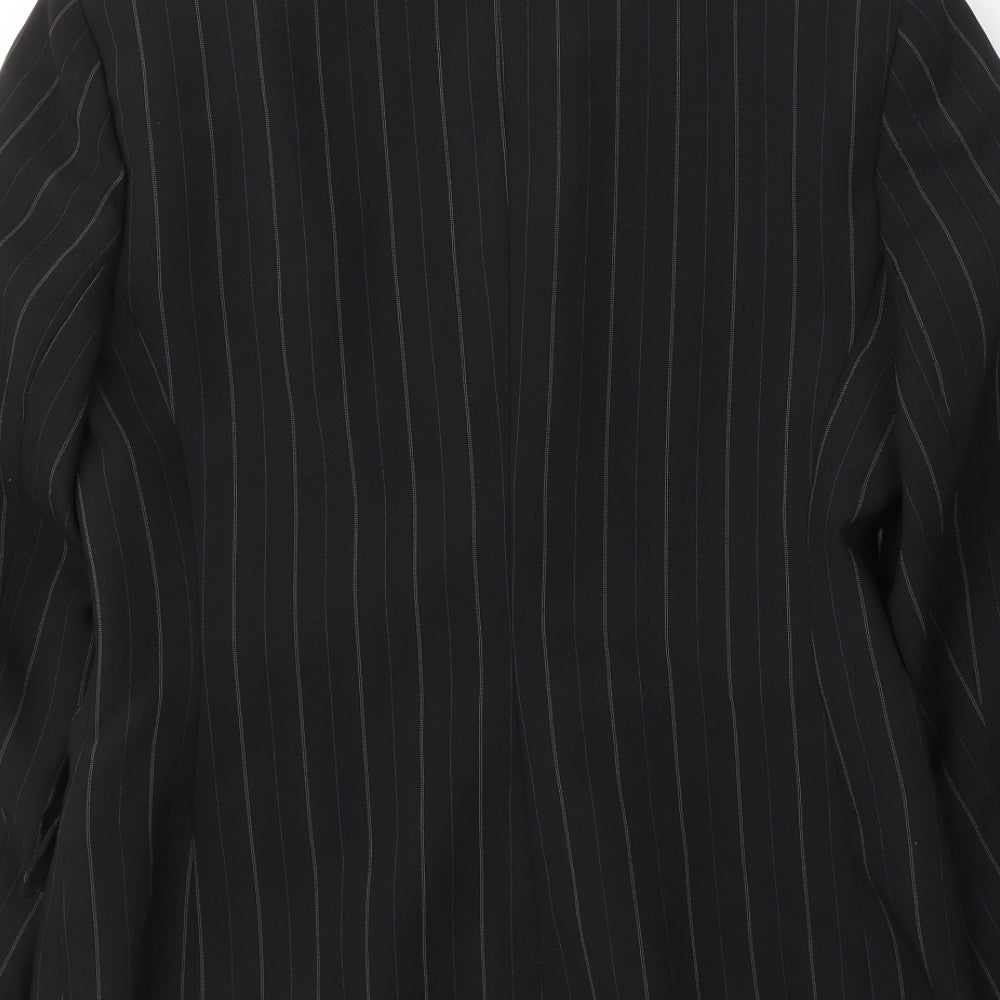Florence & Fred Womens Black Striped Polyester Jacket Suit Jacket Size 12