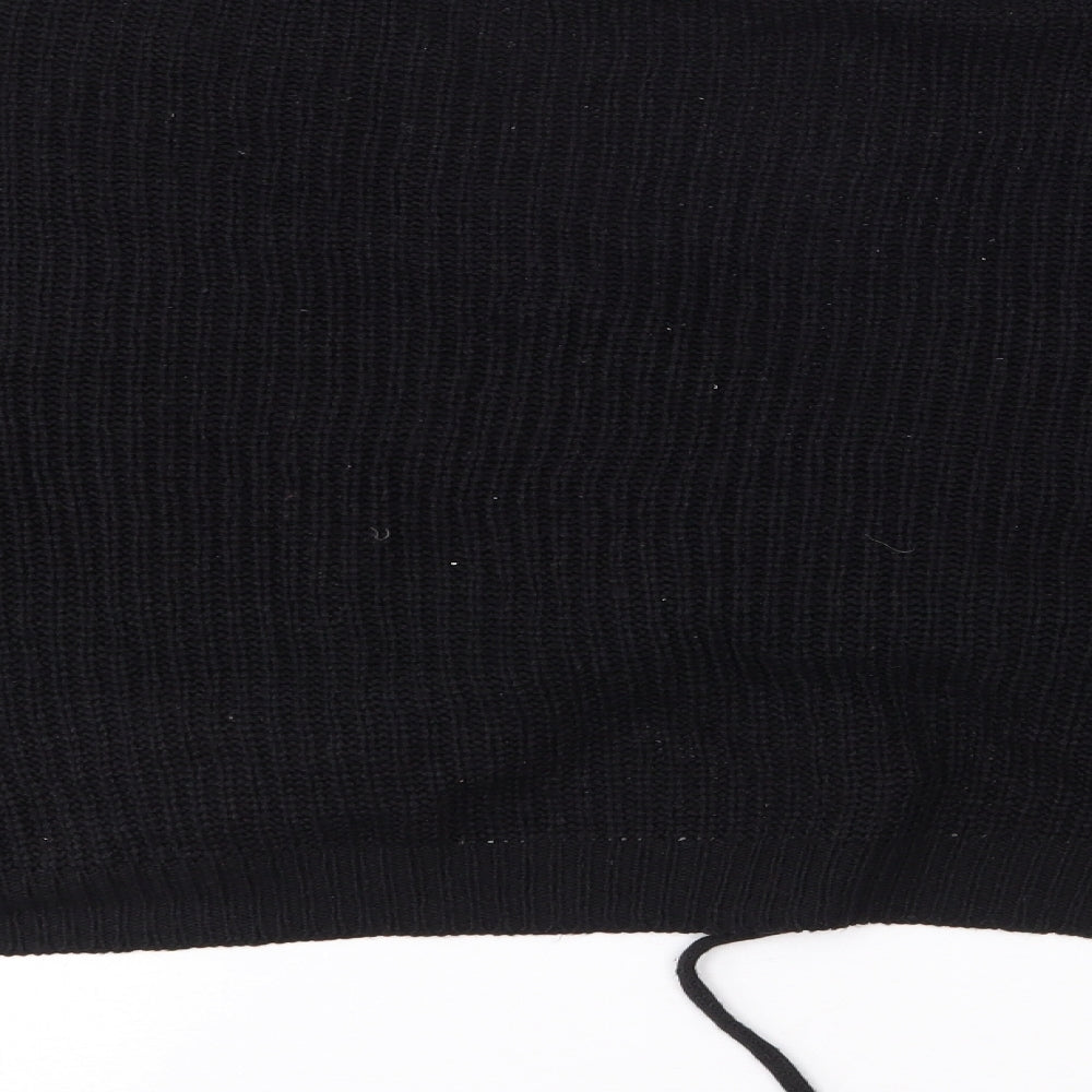 SheIn Womens Black V-Neck Acrylic Pullover Jumper Size XL