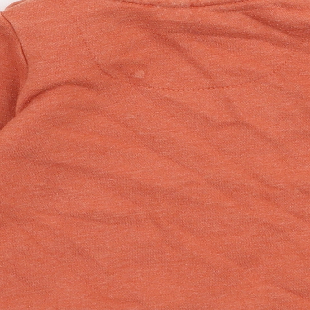 F&F Boys Orange Cotton Jersey T-Shirt Size 3-6 Months Round Neck Snap - Sweater