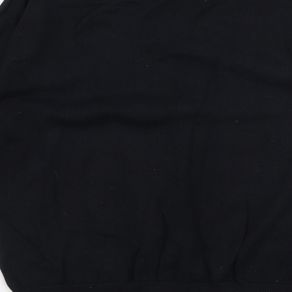 Avenue Womens Black Round Neck 100% Cotton Pullover Jumper Size M