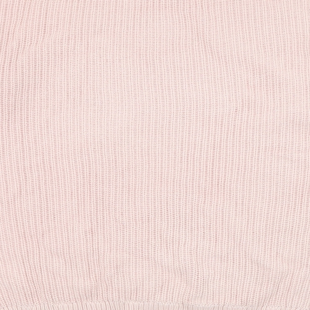 Marks & Spencer Womens Pink Round Neck Cotton Pullover Jumper Size XL