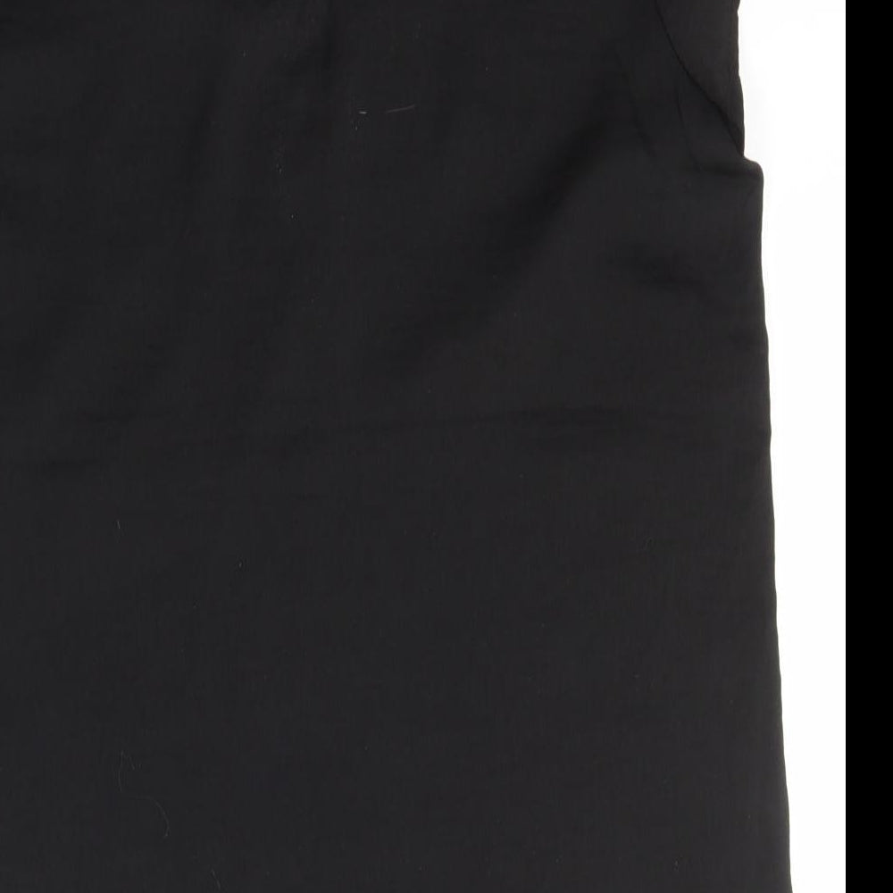 H&M Womens Black Polyester Basic T-Shirt Size 34 V-Neck