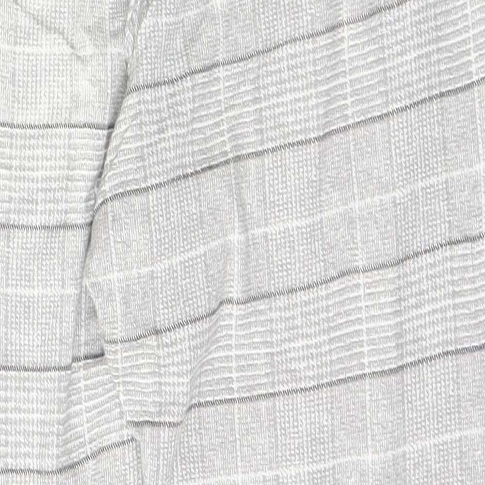 Boohoo Womens Grey Check Viscose Jegging Leggings Size 8 L24 in