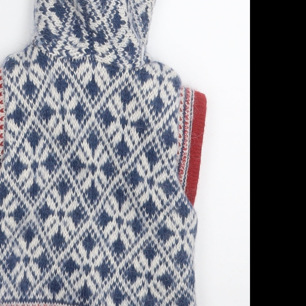 NEXT Boys Multicoloured Geometric Gilet Coat Size 3-6 Months Hook & Eye