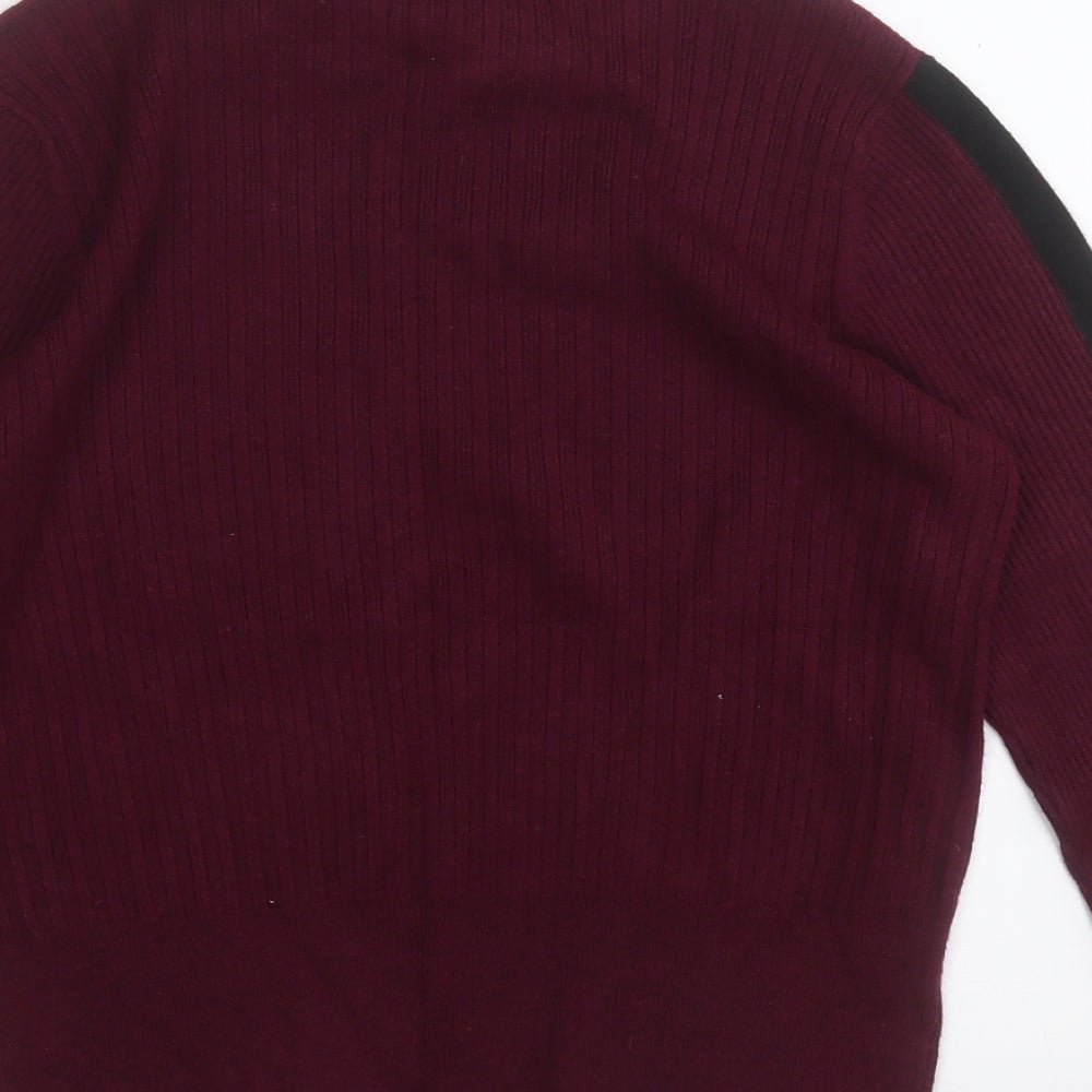 Marks & Spencer Womens Purple Round Neck Viscose Pullover Jumper Size 14
