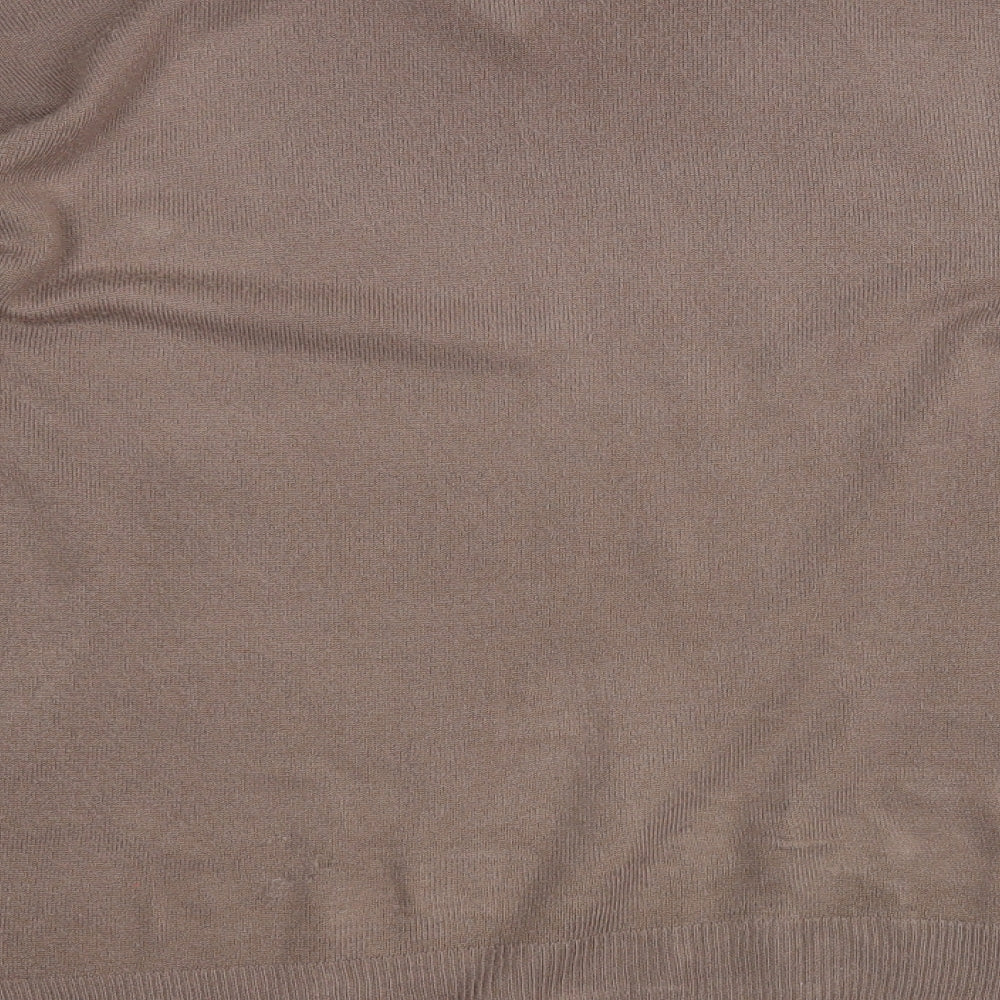 hutson harbour Mens Brown Round Neck Acrylic Pullover Jumper Size XL