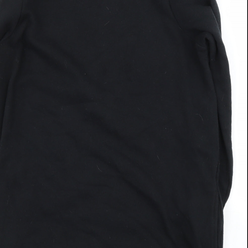 capsual Womens Black Cotton Pullover Hoodie Size 12