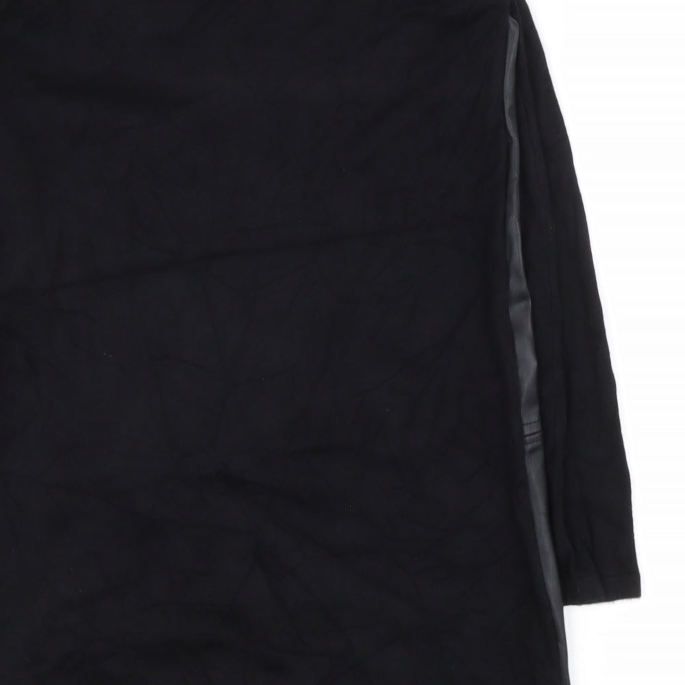 Zara Knit Womens Black Polyester Shift Size S Round Neck
