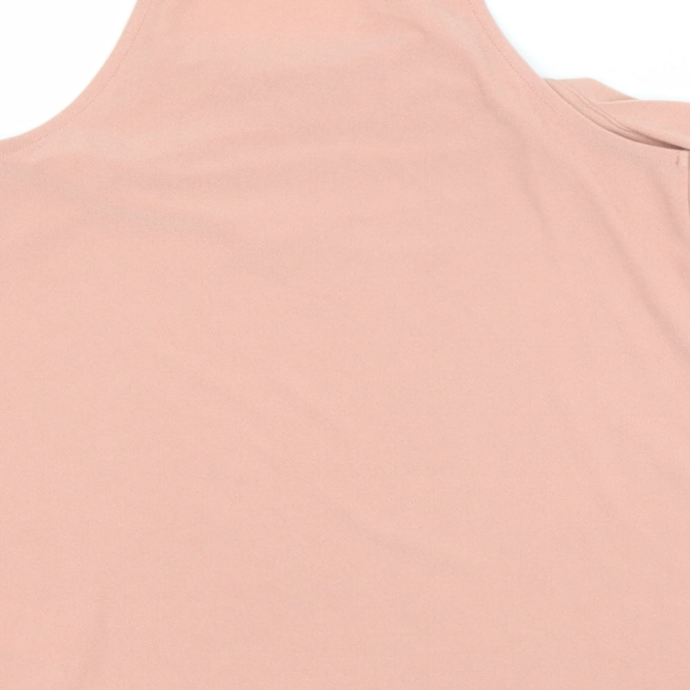 New Look Womens Pink Polyester Basic Blouse Size 6 Halter
