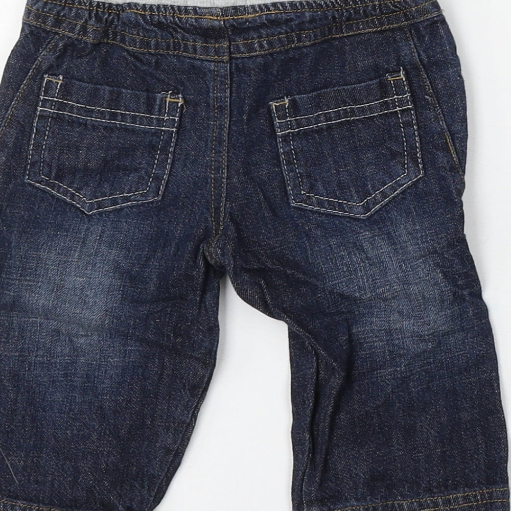 Babaluno Boys Blue Cotton Jogger Jeans Size 3-6 Months