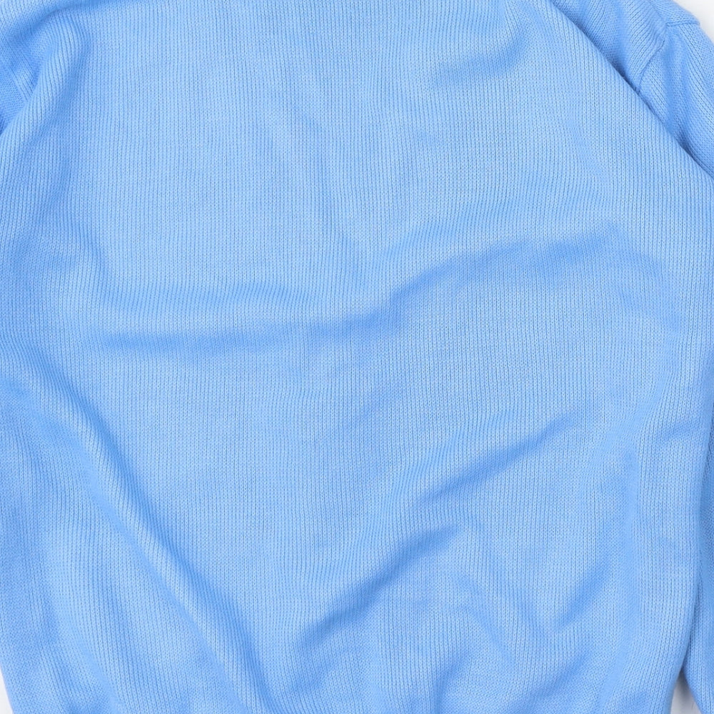 Duvir Womens Blue V-Neck Acrylic Cardigan Jumper Size S