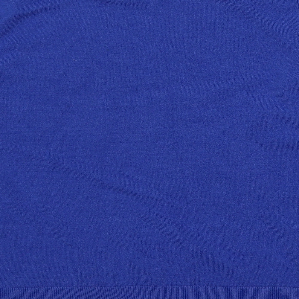 Marks Womens Blue Round Neck Polyester Pullover Jumper Size L