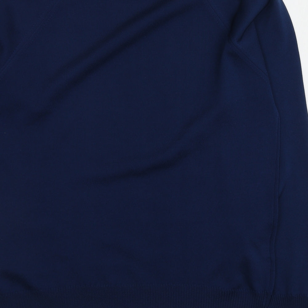 Christin Michaels Womens Blue Round Neck Acrylic Pullover Jumper Size 40