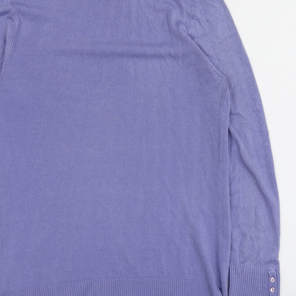 BHS Womens Purple Roll Neck Acrylic Pullover Jumper Size 12