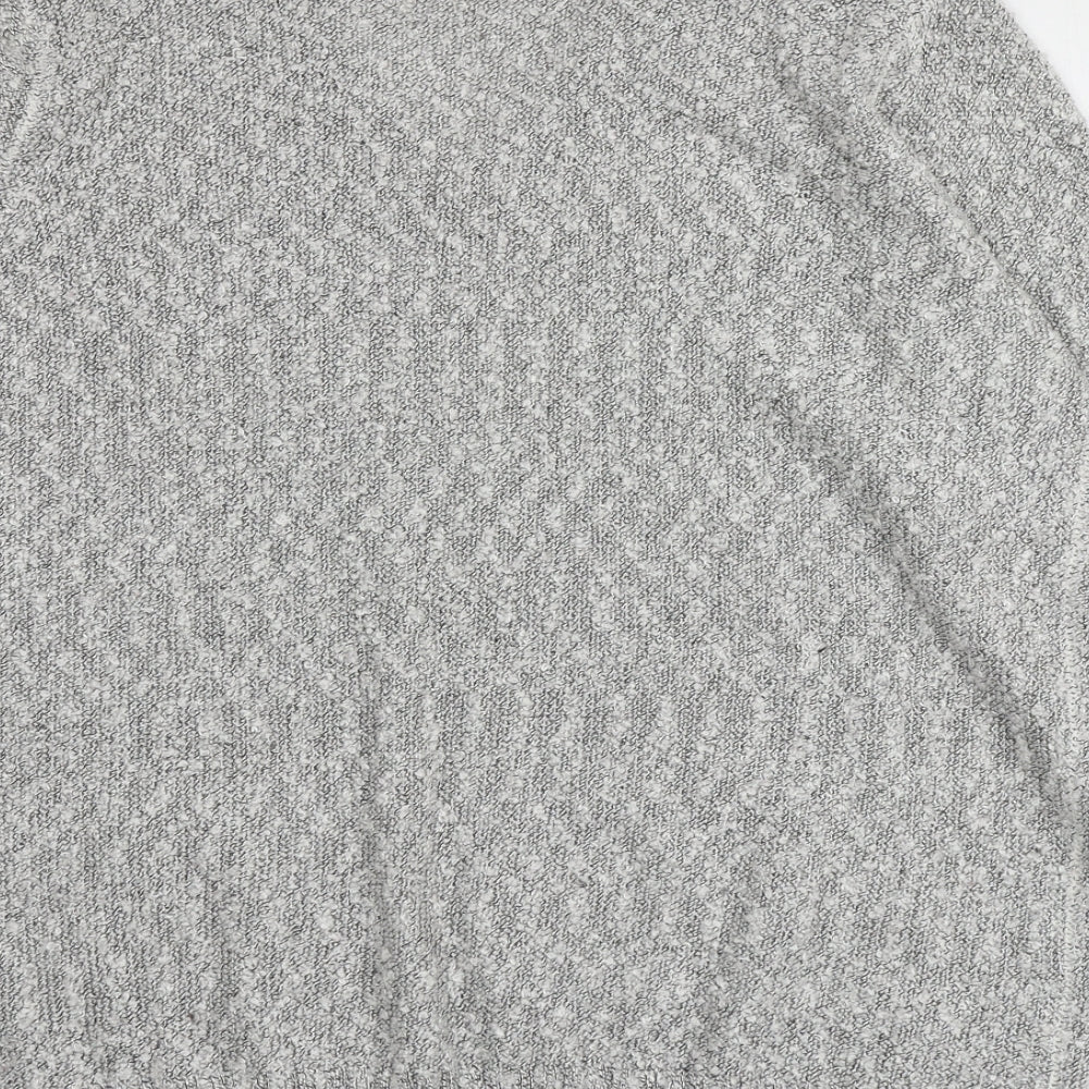 Isle Womens Grey V-Neck Acrylic Pullover Jumper Size XL