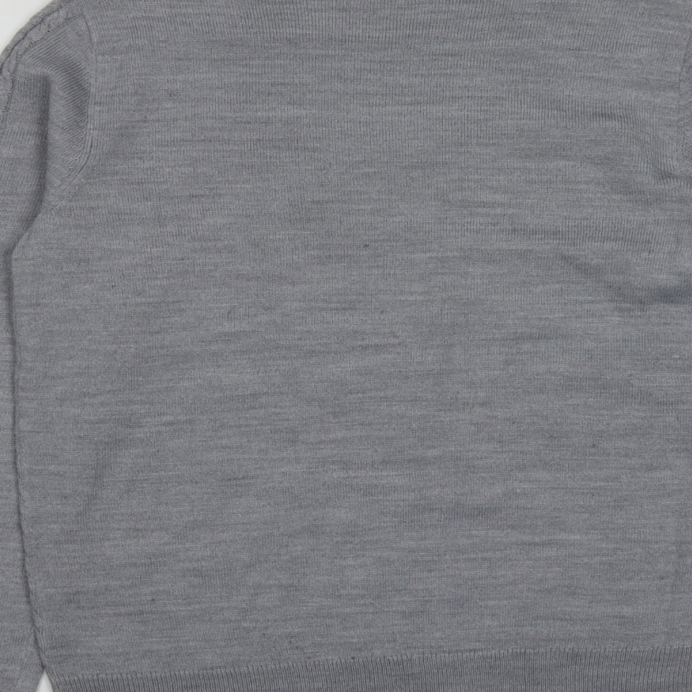 Papaya Womens Grey Round Neck Acrylic Pullover Jumper Size 10