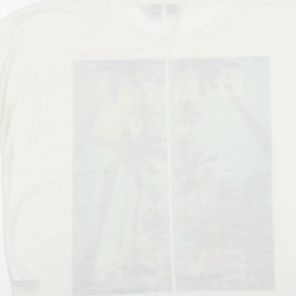 NEXT Womens White Polyester Basic T-Shirt Size 6 Round Neck