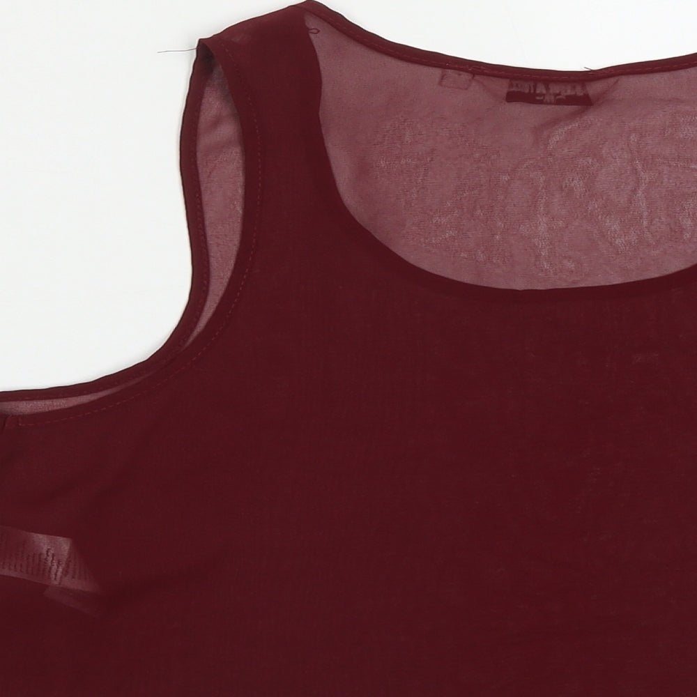 New Look Girls Red Polyester Cropped Tank Size 12-13 Years Round Neck